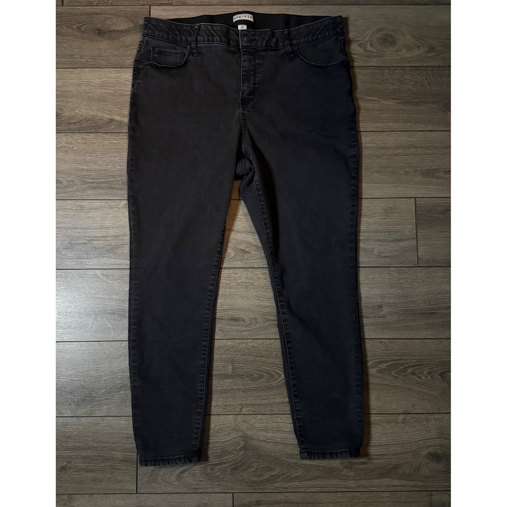 Ava & Viv Womens 18W Black Skinny Jeans High Rise Plus Size Denim Pants